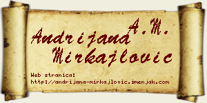 Andrijana Mirkajlović vizit kartica